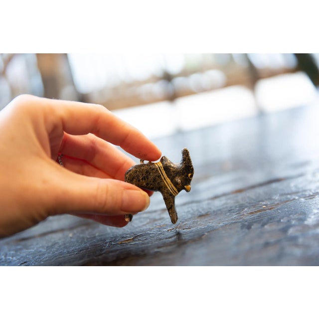 Rustic Vintage Wooden Bull Ornament For Sale - Image 3 of 7