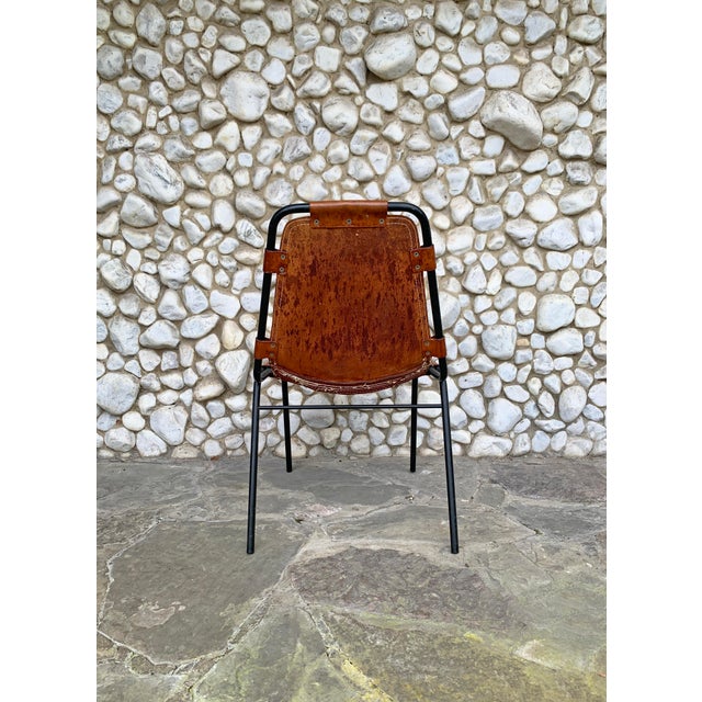 Vintage Dining Chair in Leather by Charlotte Perriand for Les Arcs, 1960s For Sale - Image 6 of 18