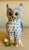 Figurative Vintage Mid Century Blue & White Hand Painted Ceramic Owl Pitcher For Sale - Image 3 of 11