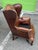 Vintage Barclay-Butera Brown Leather Wingback Chairs With Brass Nailhead Trim, a Pair For Sale - Image 10 of 12