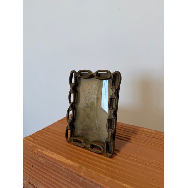 Mid-Century Modern Mid-Century Brazilian Modern Bronze Chainlink Picture Frame, 1960s For Sale - Image 3 of 11