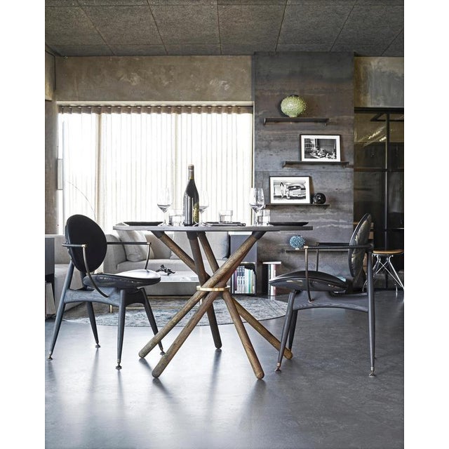 Hector Concrete Top and Dark Oak Legs Dining Table 105 by Eberhart Furniture For Sale - Image 9 of 15