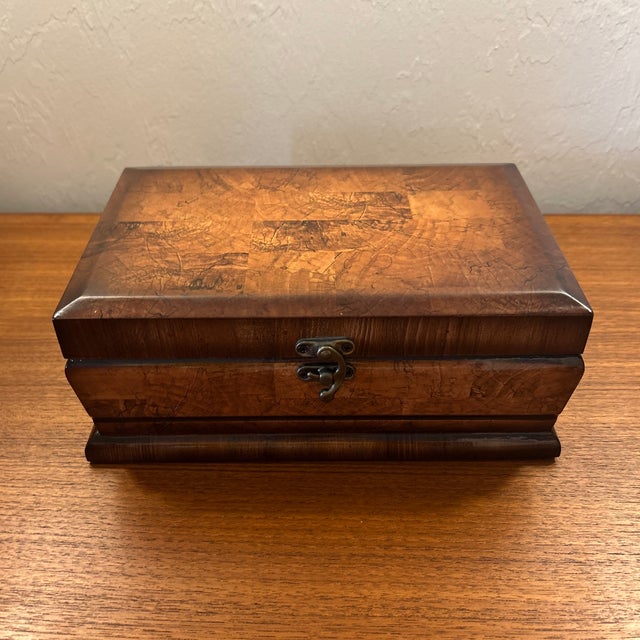Brown Medium Wooden Chess Storage Box For Sale - Image 8 of 8
