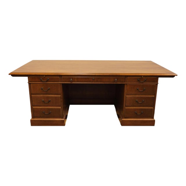 Stow & Davis Solid Walnut Contemporary Traditional 84" Executive Office Desk For Sale