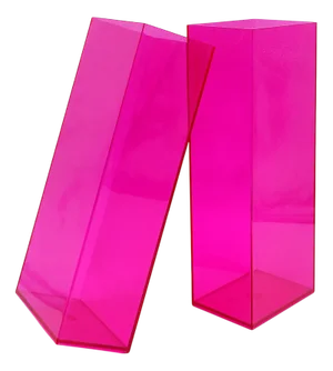 Large Pink Acrylic Vases, 2000s, Set of 2