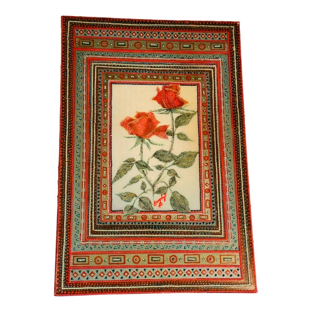 1970s Unique American Artwork by Beverly Robert’s Red Rose Collage For Sale