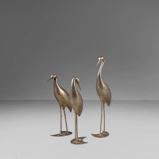 Flamingo Sculptures, 1960s, Brass, Set of 3, in Very Good conditions. Designed 1960 to 1969