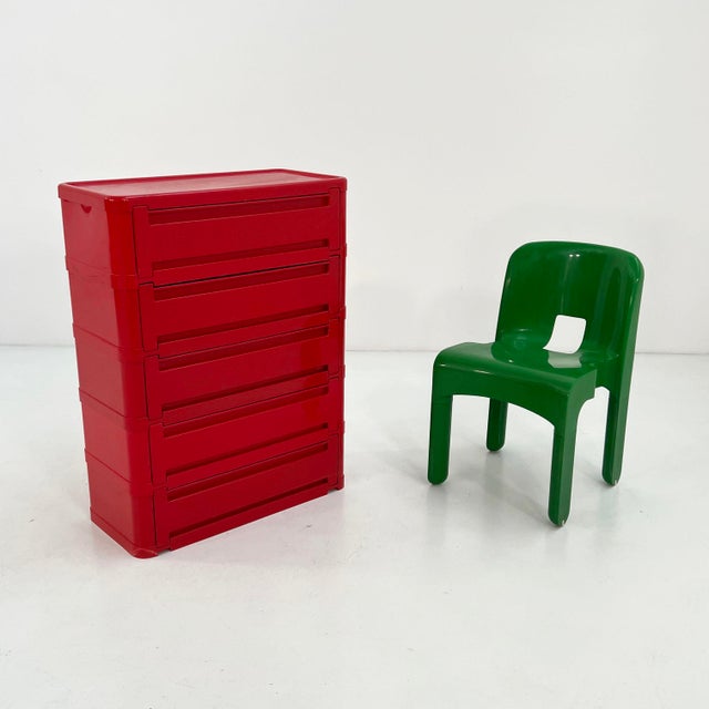 1970s Red Model 4964 Chest of Drawers by Olaf Von Bohr for Kartell, 1970s For Sale - Image 5 of 11
