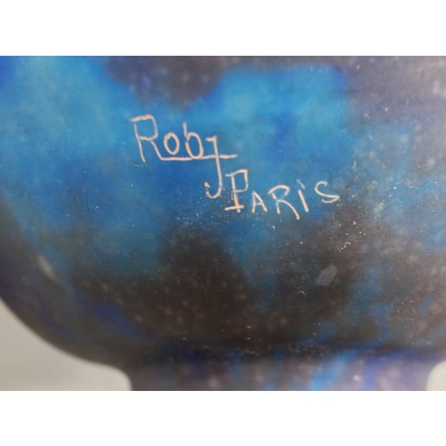 Blue French Art Deco Night Lamp Incense Burner by Robj 1920s France For Sale - Image 8 of 10