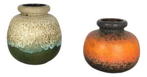 Fat Lava Pottery Vases from Scheurich, Germany, 1970s, Set of 2