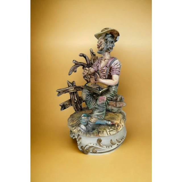 Statue of Man with Broken Umbrella from Capodimonte For Sale - Image 6 of 9