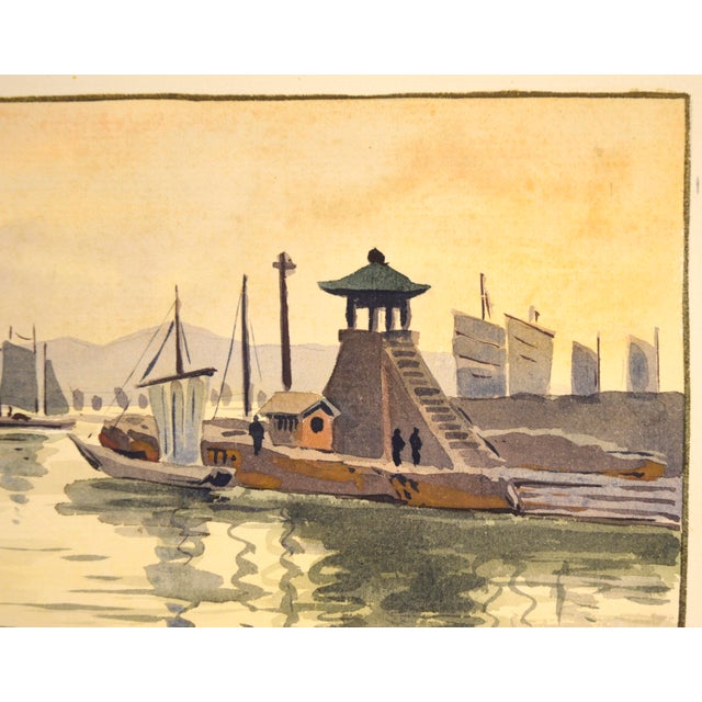 Sailboats at the Dock - Seascape by Yoshiro Shimidzu For Sale In Monterey, CA - Image 6 of 8