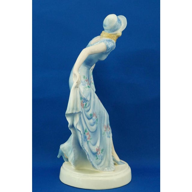1940s 19th Century Ceramic Sculpture of Lady by Stephan Dakon for Goldscheider, Austria, 1940s For Sale - Image 5 of 18