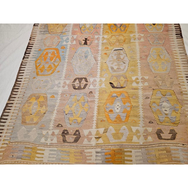 Vintage Anatolian Kilim Area Rug, Hand-Woven Wool, Geometric Design, 5' x 10' For Sale - Image 13 of 14