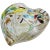 Vintage Murano Silver Leaf Confetti Cut Canes Ribbons Italian Art Glass Decorative Heart Shape Bowl For Sale - Image 13 of 13