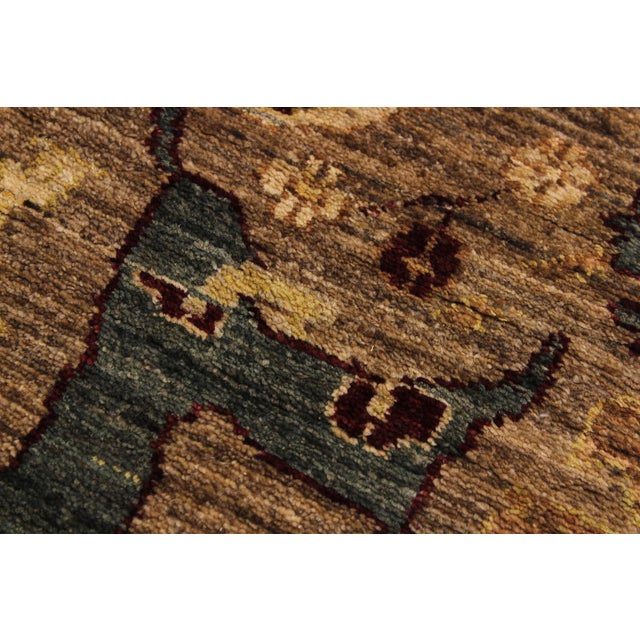 Textile Ziegler Nikia Dark Tan/Dark Red Wool Runner Rug- 3'10'' X 13'1'' For Sale - Image 7 of 10