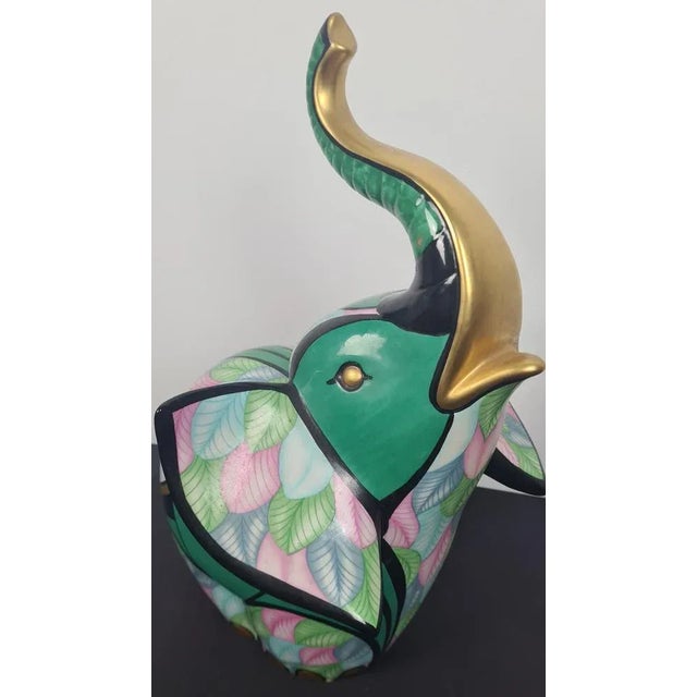 Hand-Painted Elephant by Le Porcellane Firenze, 1948 For Sale - Image 4 of 10