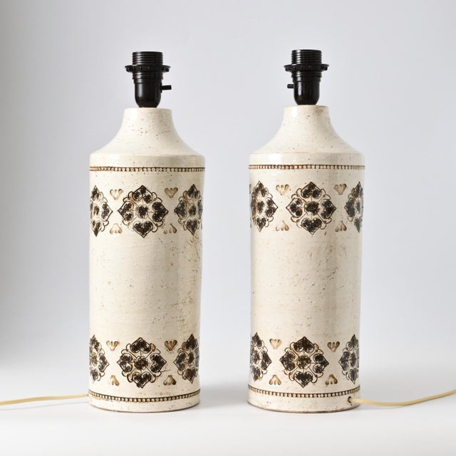 Brown Ceramic Table Lamps by Aldo Londi for Bitossi, 1970s, Set of 2 For Sale - Image 8 of 8