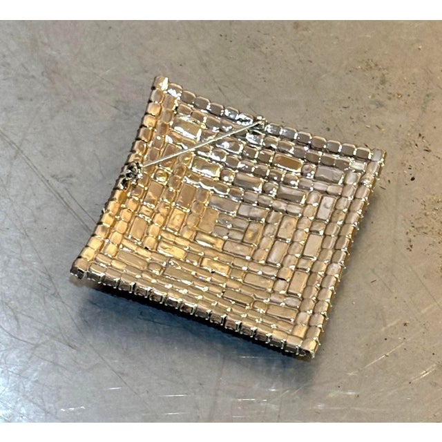 Large 1960s Square Rhinestone Brooch For Sale - Image 4 of 4
