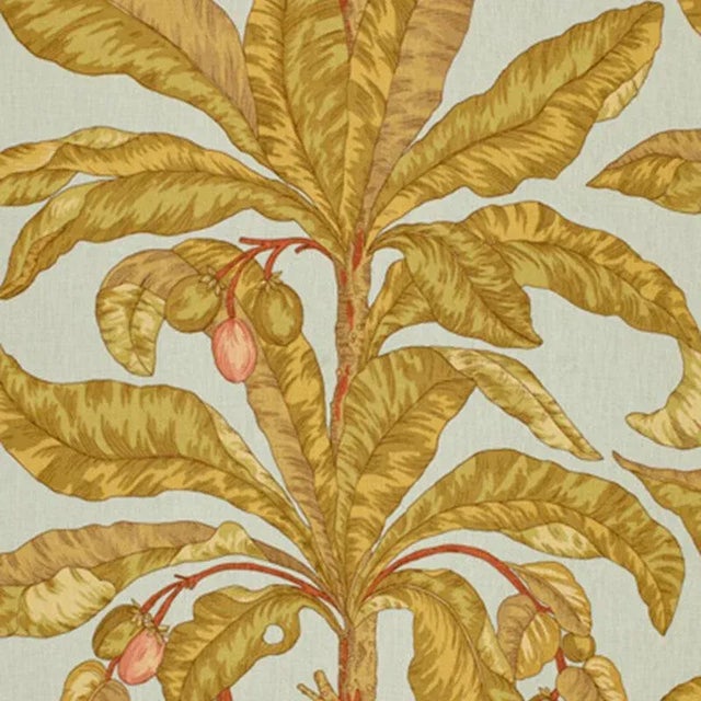 Sample- Schumacher Blair House Palm Ii Fabric in Sea Breeze For Sale