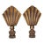 Scallop Shell Brass Lamp Finials - a Pair For Sale