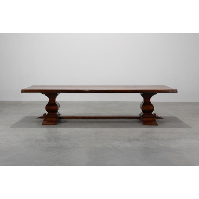 Wood French Provincial Oak Monastery Dining Table For Sale - Image 7 of 13
