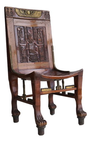 Vintage Egyptian Revival Chair in the style of Tutankhamun's Tomb Chair, 1955