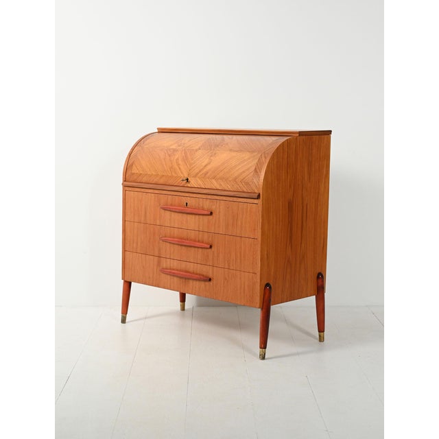 1950s Roll-Top Secretary from Bröderna Gustafssons, 1950s For Sale - Image 5 of 12