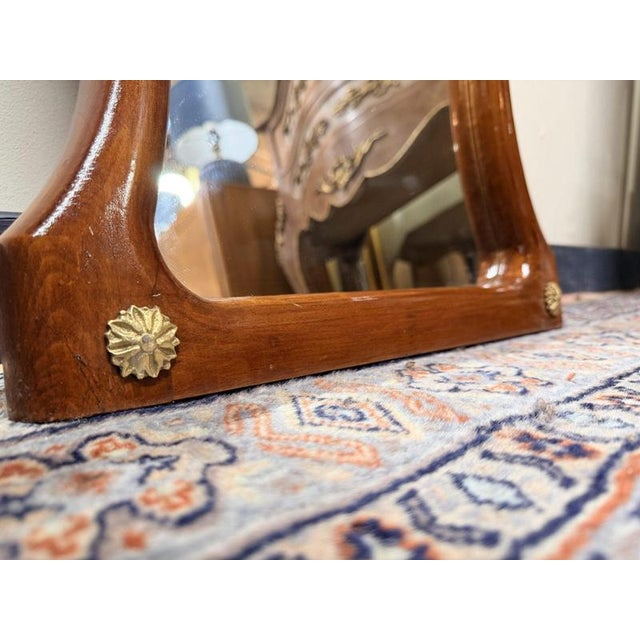 Art Nouveau Style Cherrywood Keyhole Mirror For Sale - Image 3 of 4