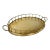 Vintage Oval Brass Faux Bamboo Gallery Rail Tray For Sale