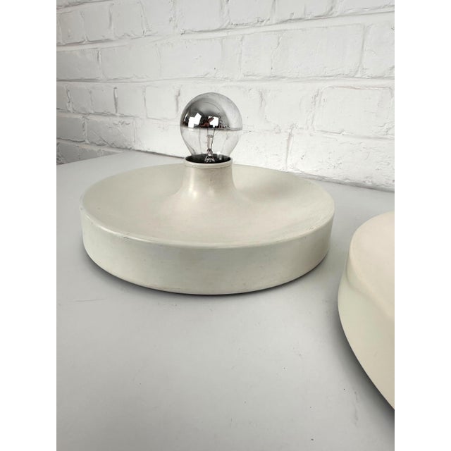German White Wall Lights, 1960s, Set of 2 For Sale - Image 10 of 16