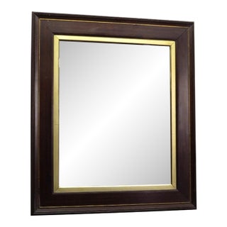 Antique 19th Century Victorian Walnut Deep-Well Wall Mirror With Lemon-Gilt Liner For Sale