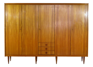 Large Mid-Century Modern Five-Door Wardrobe in Teak, 1960s