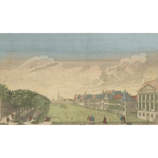 Basset, Optica View of the Hague with Hofvijver & Binnenhof, 1770, Hand-Colored Print For Sale - Image 6 of 10