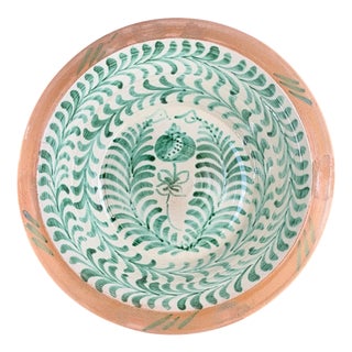 Large Spanish Fajalauza Ceramic Lebrillo Bowl For Sale
