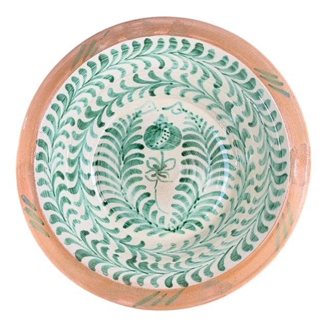 Large Spanish Fajalauza Ceramic Lebrillo Bowl For Sale