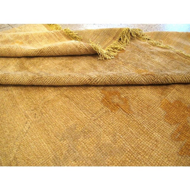 Galerie Shabab Collection Gold Early 20th Century Handmade Turkish Oushak Large Square Room Size Carpet For Sale - Image 10 of 10
