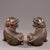 Pair of Antique Gilt Bronze Pixiu Statues, Mythical Beast Figures, 1.37kg For Sale - Image 4 of 9