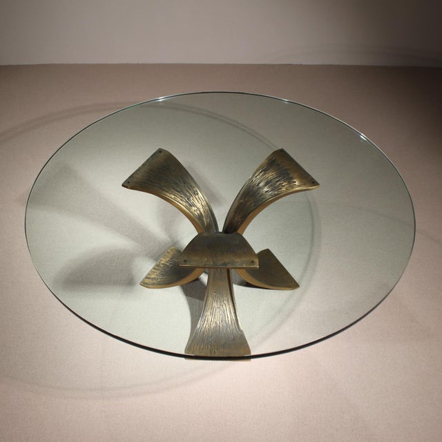 Brutalist Bronze and Glass Coffee Table, Germany, 1970s For Sale - Image 11 of 14