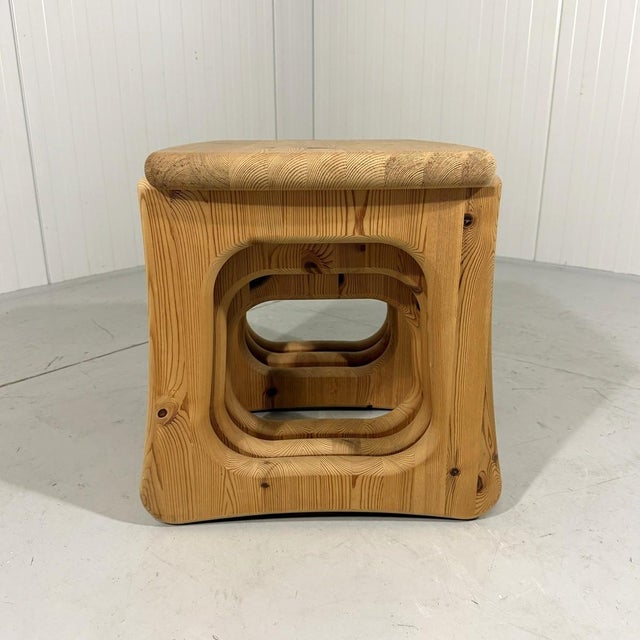 Wood Pine Nesting Tables in the style of Rainer Daumiller, 1970s, Set of 3 For Sale - Image 7 of 18