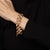 1940s Portuguese Retro Bracelet 19k Rose Gold 7.5" Fine Jewelry Square Link For Sale - Image 4 of 4