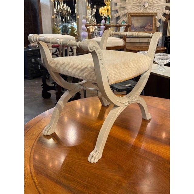 Swedish Carved Bench For Sale - Image 4 of 7