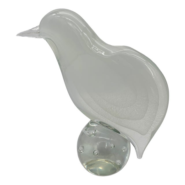 Murano Glass Bird Statue by Lucio Zanetti, 1980s For Sale