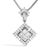 Contemporary 10K White Gold Princess Cut Diamond Geometric Pendant Necklace For Sale - Image 3 of 4