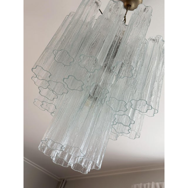 Glass Classic Hallway Murano Chandeliers Tronchi in the style of Venini, Set of 2 For Sale - Image 7 of 9