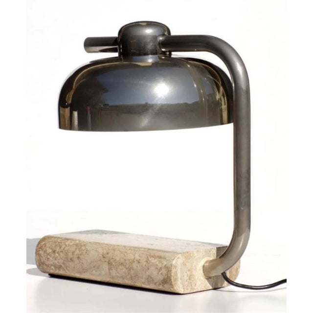 Vintage Italian Travertine Marble Table Lamp by Paolo Salvi, 1970s For Sale - Image 4 of 8