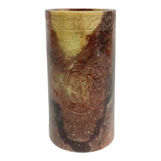 Gorgeous Carved Chinese Soapstone Brush Pot For Sale