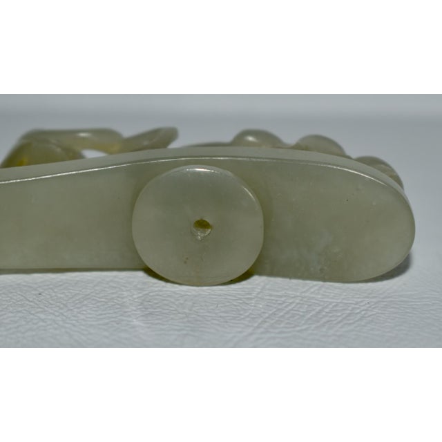 Antique Chinese Green Jade Dragon Belt Hook For Sale - Image 10 of 13