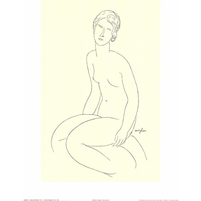 Seated Nude Woman is an art print after the work of Amedeo Modigliani, renowned for his refined and expressive figurative...
