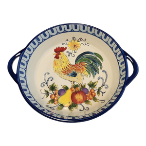 Vintage Italian Rooster Large Twin Handled Serving Platter